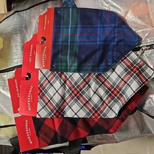 Target holiday xmas red blue plaid dog bandanas